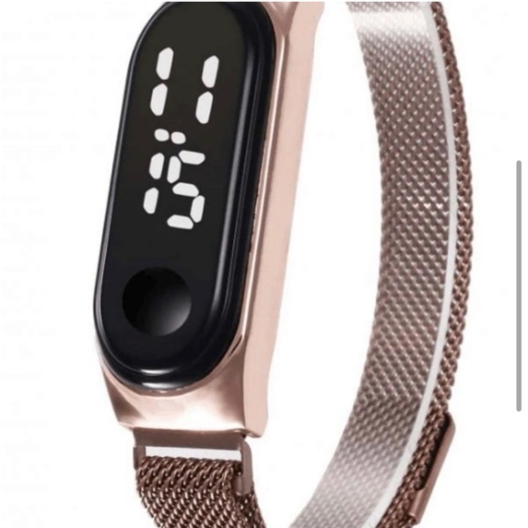 Rose Gold Digital Watch and Bracelet Set - Picture 3 of 4